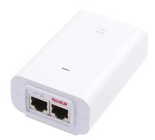 UBIQUITI PoE U-POE-af - Gigabitový PoE Injektor 48V/0.5A (24W) - bílý