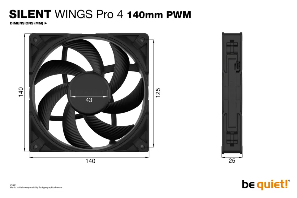 Be quiet! / ventilátor Silent Wings 4 PRO / 140mm / PWM / 4-pin / 36,8dBA