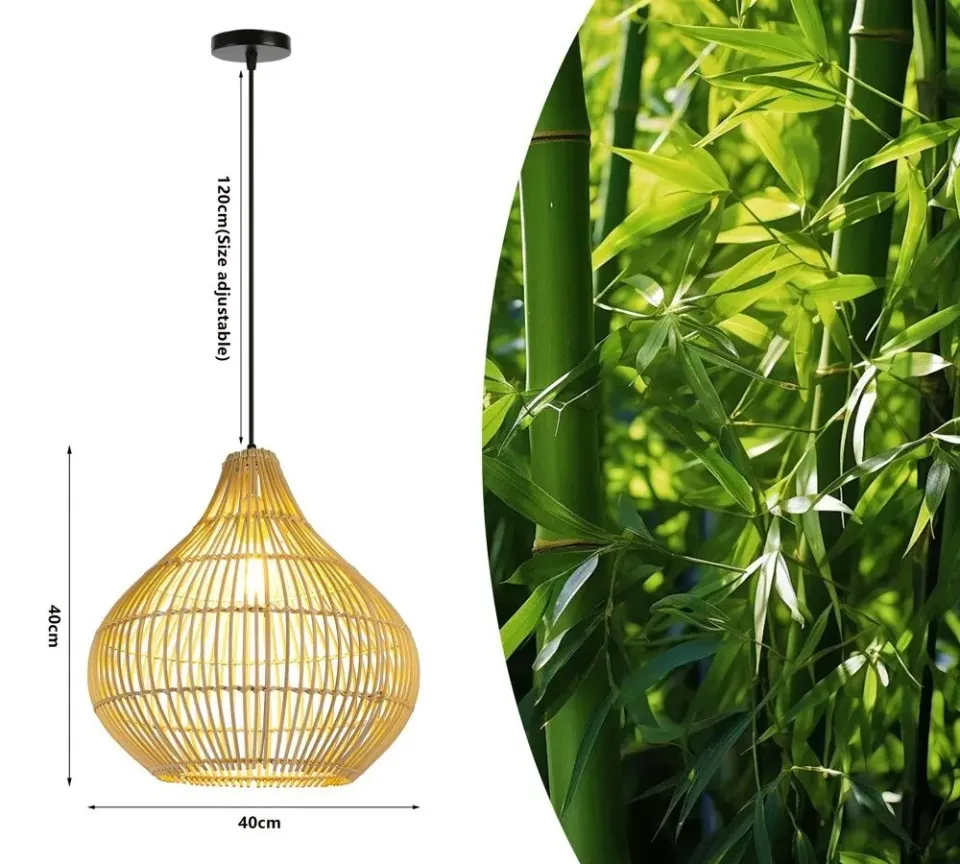 IMMAX BOHO PELO designové závěsné svítidlo, D40cm, E27, přírodní ratan (08257L)