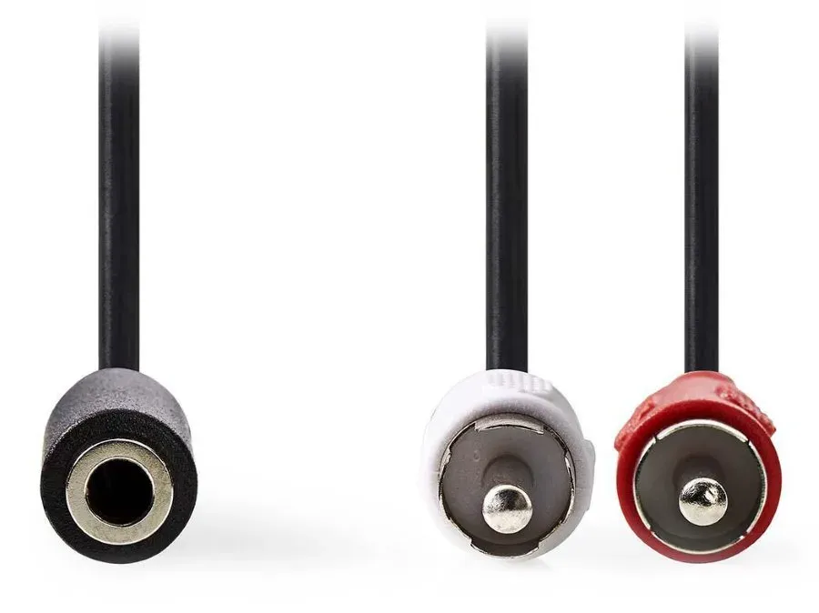 Nedis CAGB22255BK02 - Stereofonní Audio Kabel | 2x RCA Zástrčka - 3,5mm Zásuvka