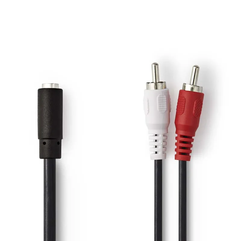 Nedis CAGB22255BK02 - Stereofonní Audio Kabel | 2x RCA Zástrčka - 3,5mm Zásuvka