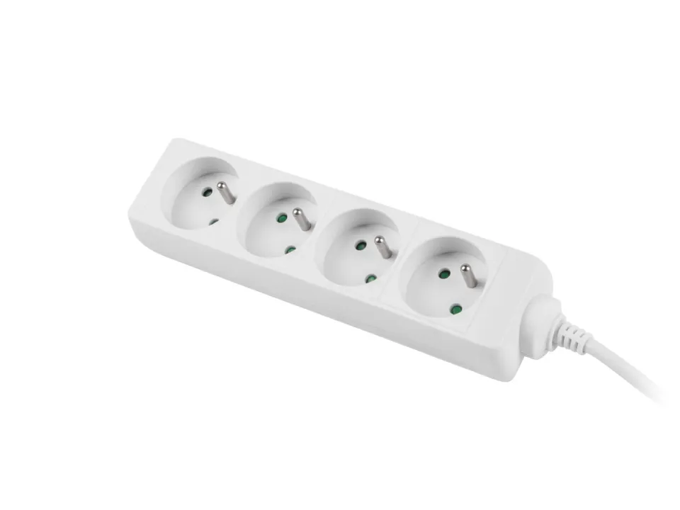 Prodlužovací kabel Lanberg PS0, 4 zásuvky, 1,5m, bílá