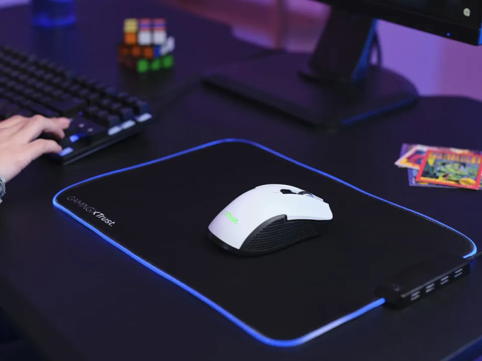 TRUST myš GXT 923W YBAR Gaming Wireless Mouse, optická, USB, bílá