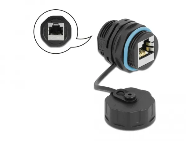 Delock Konektor kabelu ze zásuvkového RJ45 na zásuvkový RJ45, kategorie 6A s och