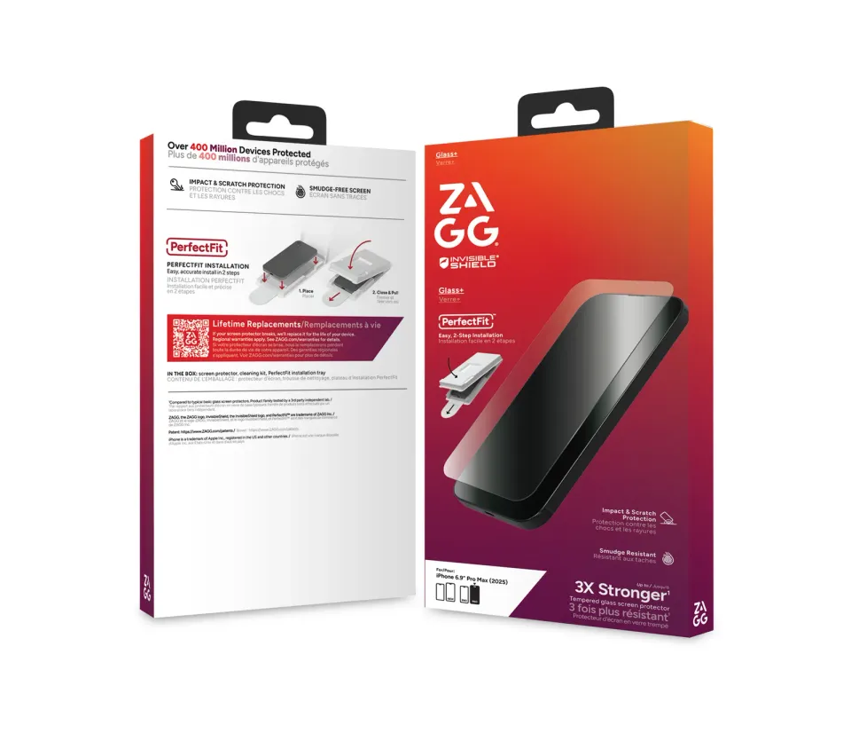 ZAGG Ochranné sklo Glass+ pro Apple iPhone 17 Pro Max