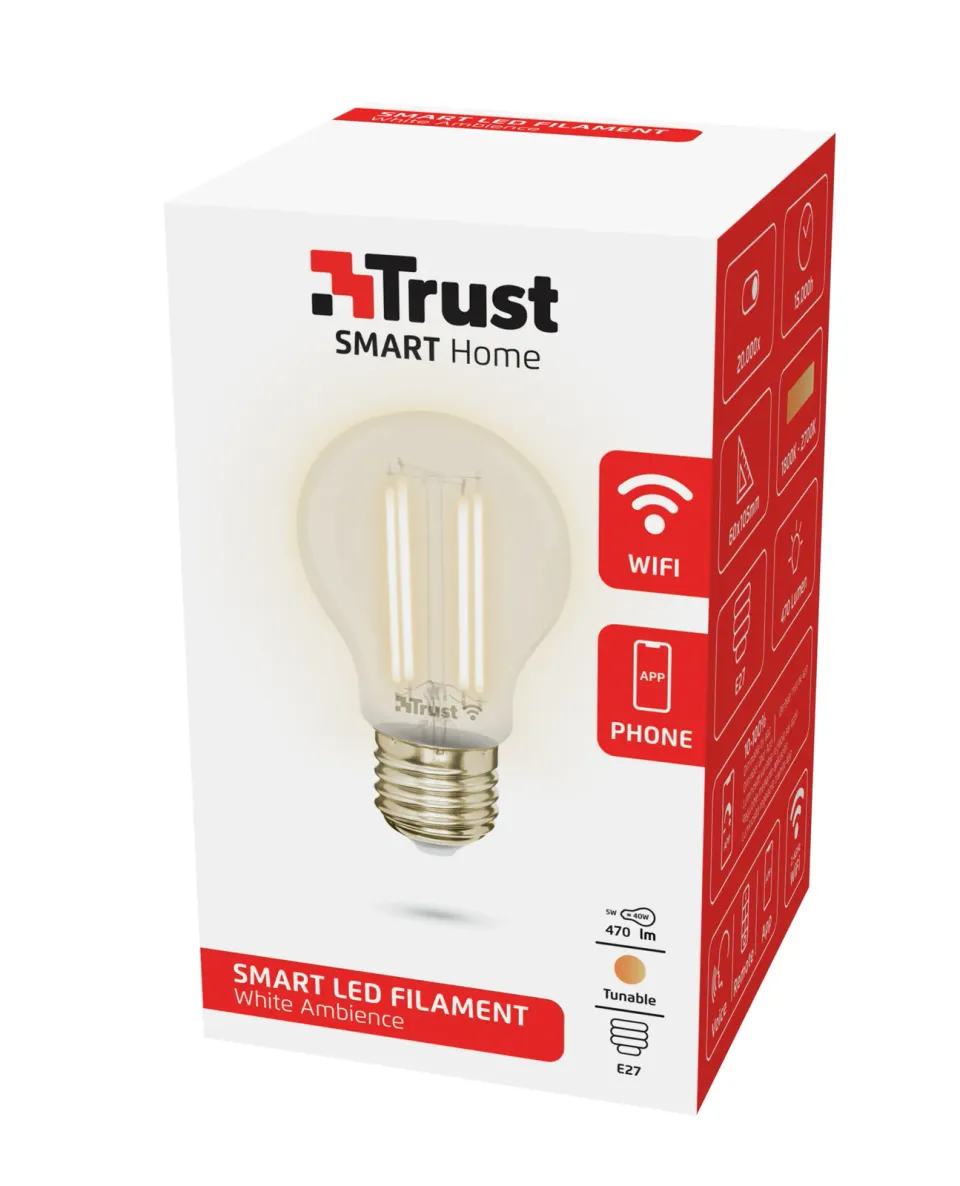 TRUST Smart WiFi LED filament bulb white ambience E27
