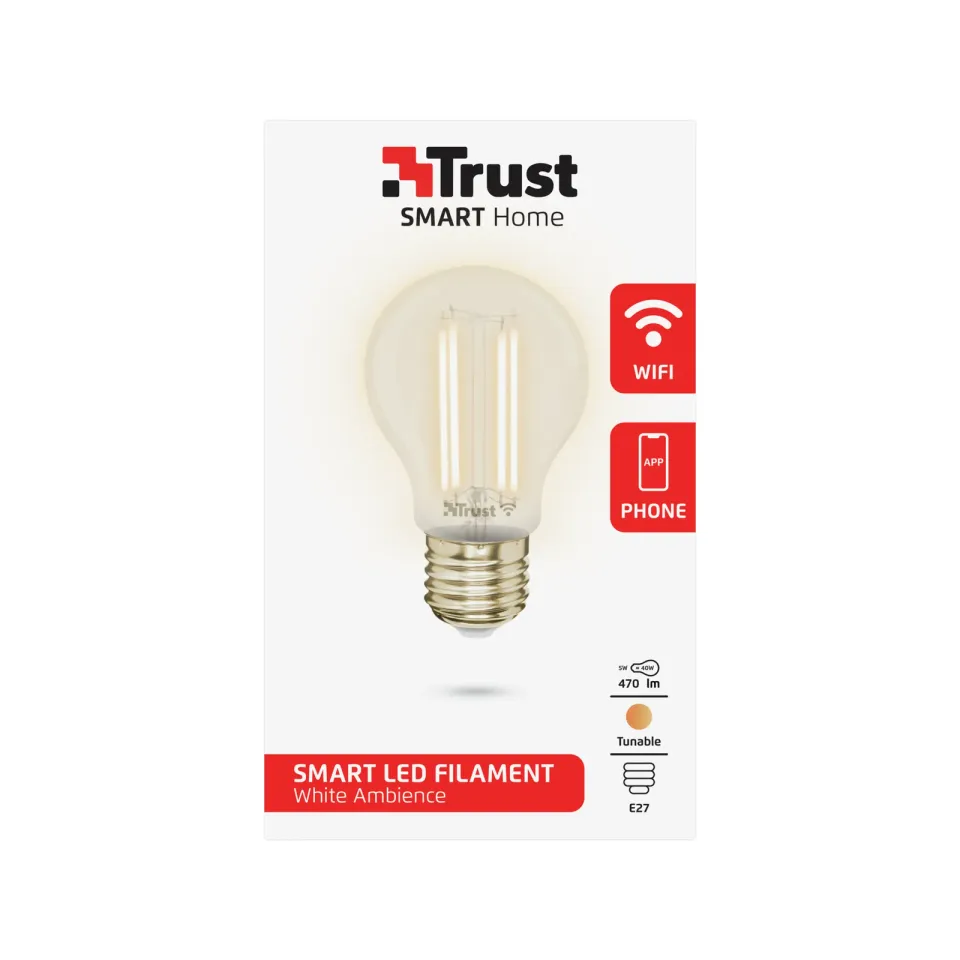 TRUST Smart WiFi LED filament bulb white ambience E27