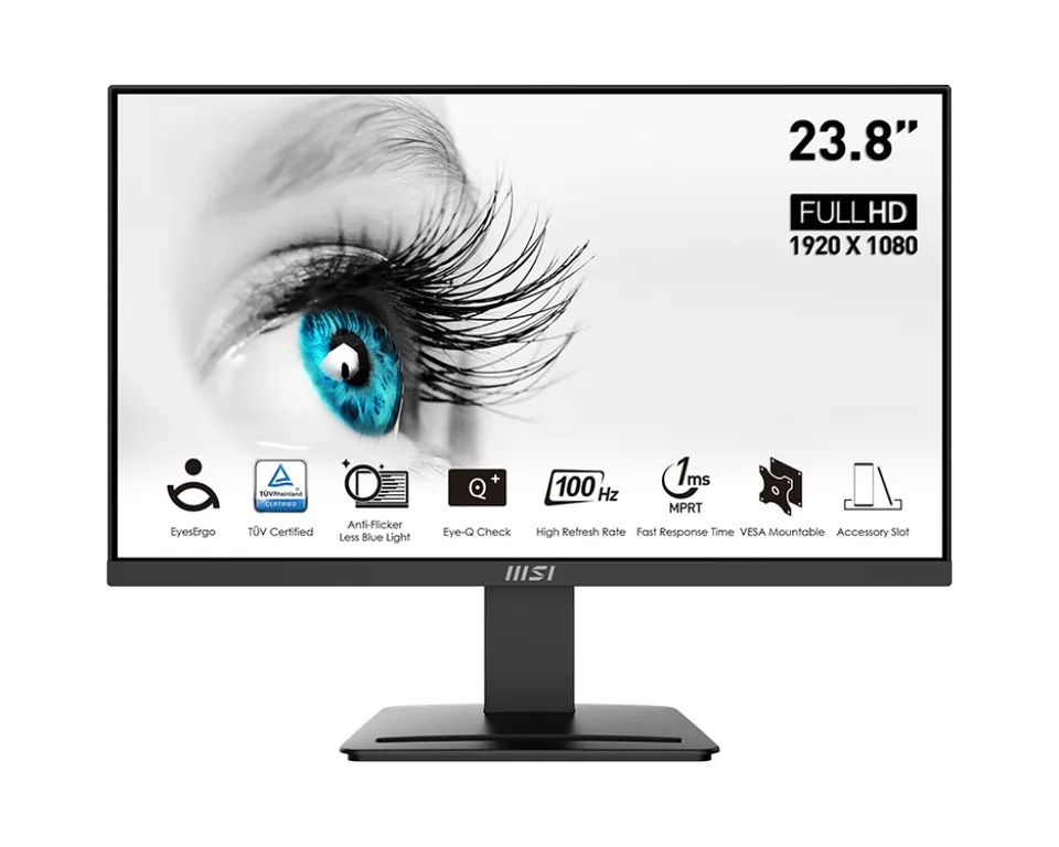 MSI monitor PRO MP2412, 23,8" VA/1920 x 1080 FHD/100Hz/1ms/HDMI/DP