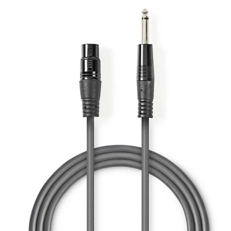 Nedis COTH15120GY30 - Nevyvážený XLR Audiokabel | XLR 3pinová Zásuvka – 6,35mm Z