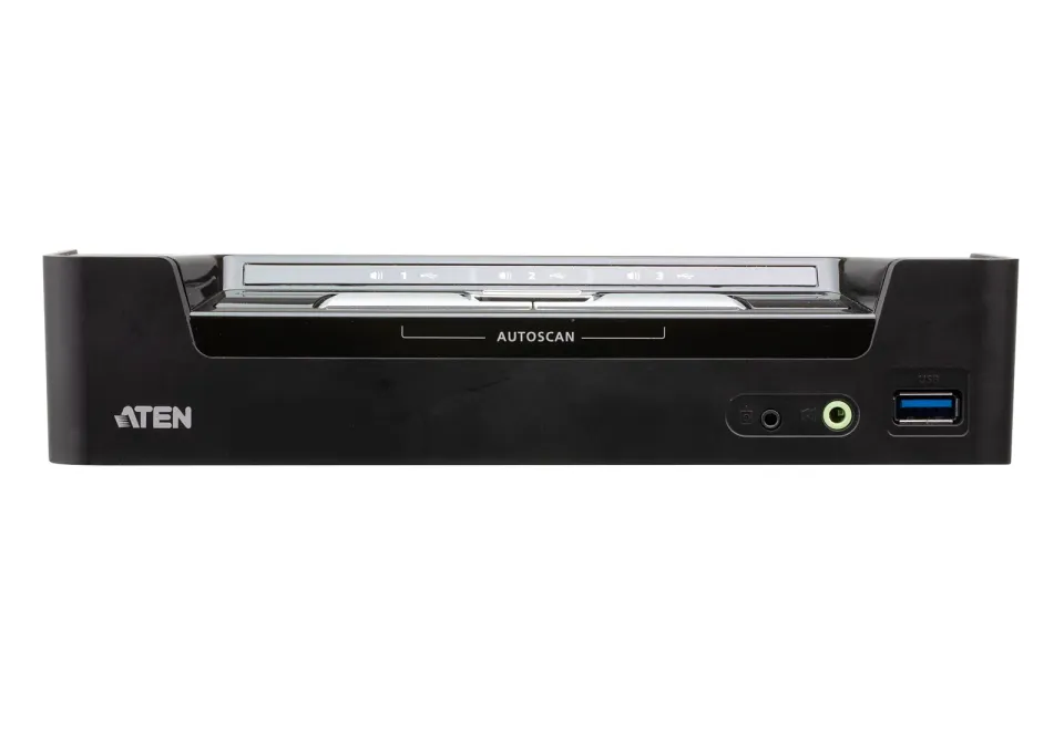 ATEN 3-Port USB-C DisplayPort Hybrid KVMP Switch with power adapter
