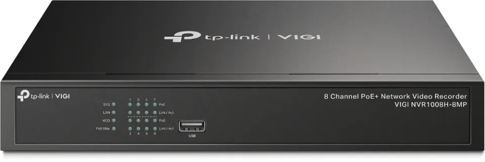 TP-LINK VIGI NVR1008H-8MP 8kanálový PoE+ síťový videorekordér