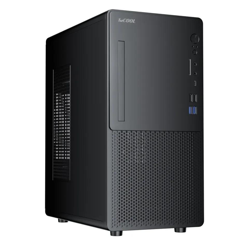 1stCOOL MicroTower STEP Premium 2 ver.2, AU, 4xUSB, USB-C, četčka karet, black černý, bez zdroje, microtower mATX (USB2, Audio) (PC case)