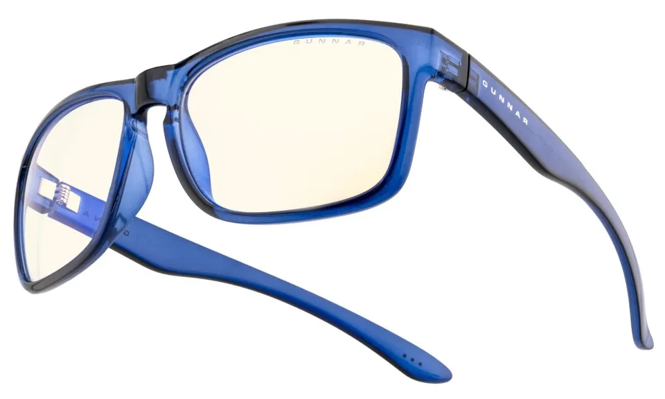 GUNNAR kancelářske/herní brýle INTERCEPT CRYSTAL COBALT * čirá skla * BLF 35 * GUNNAR focus