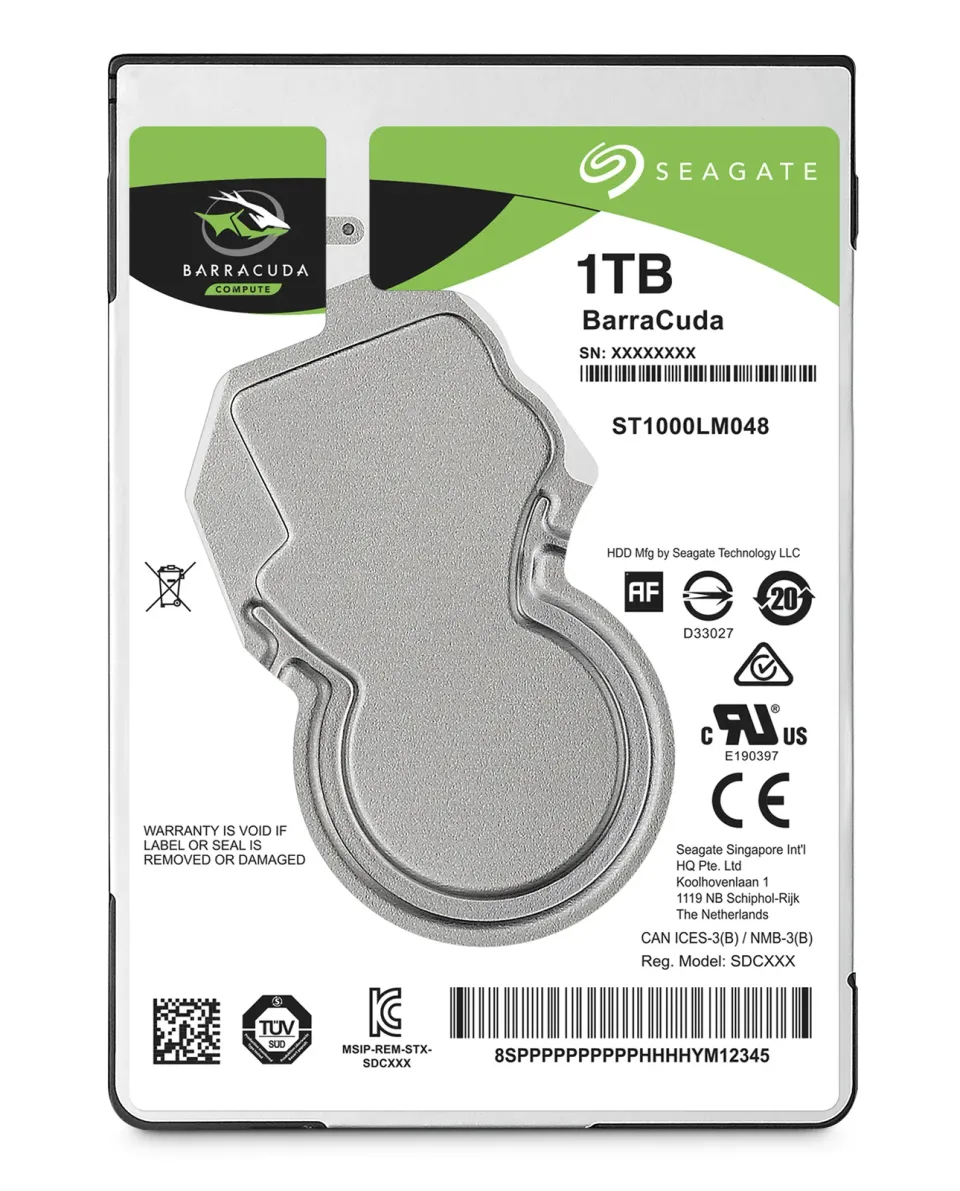 Seagate BarraCuda 2.5" HDD, 1TB, 2.5", SATAIII, 128MB cache, 5.400RPM