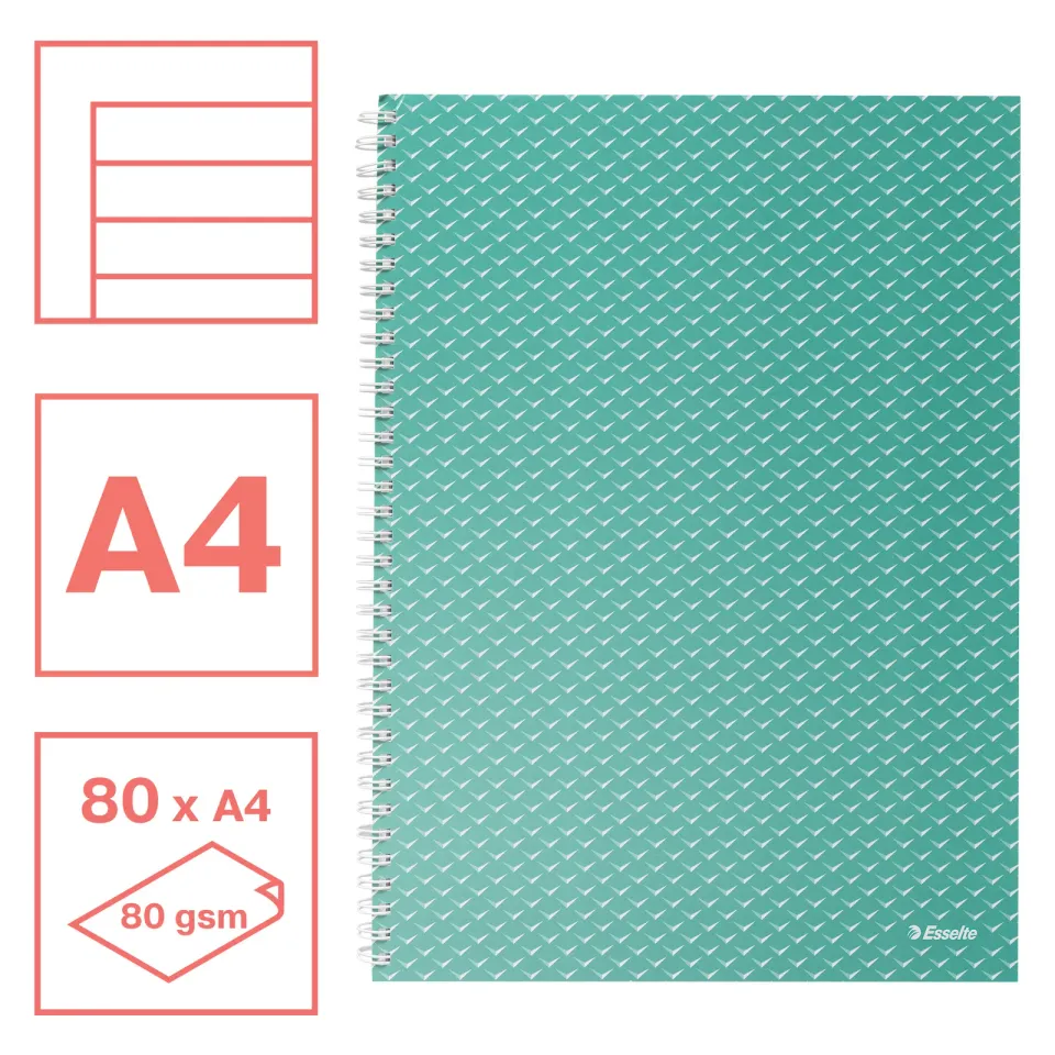 Esselte blok Colour'Breeze A4 linka, zelený