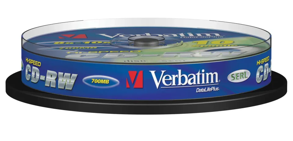 VERBATIM CD-RW(10-Pack)Spindle/8x-12x/High Speed/DLP/700MB