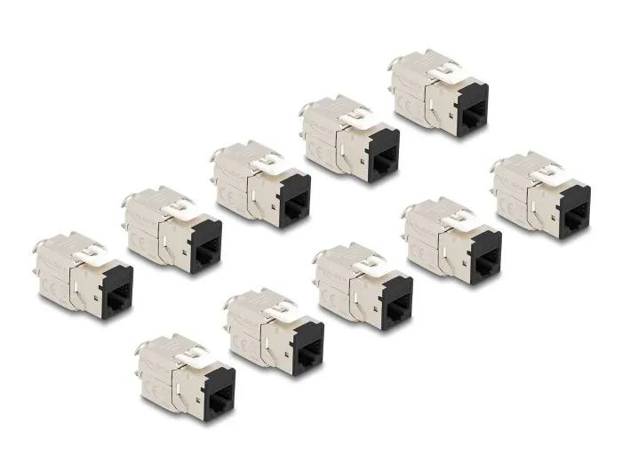 Delock Modul Keystone ze zásuvkového konektoru RJ45 na LSA Cat.6A, beznástrojový