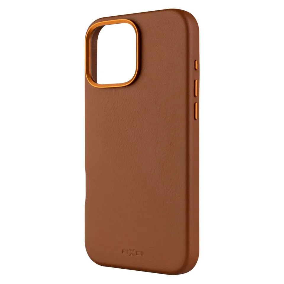 FIXED MagLeather kožený kryt iPhone 16PM hnědý
