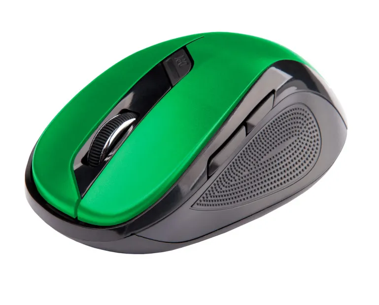 C-TECH myš WLM-02, černo-zelená, bezdrátová, 1600DPI, 6 tlačítek, USB nano recei