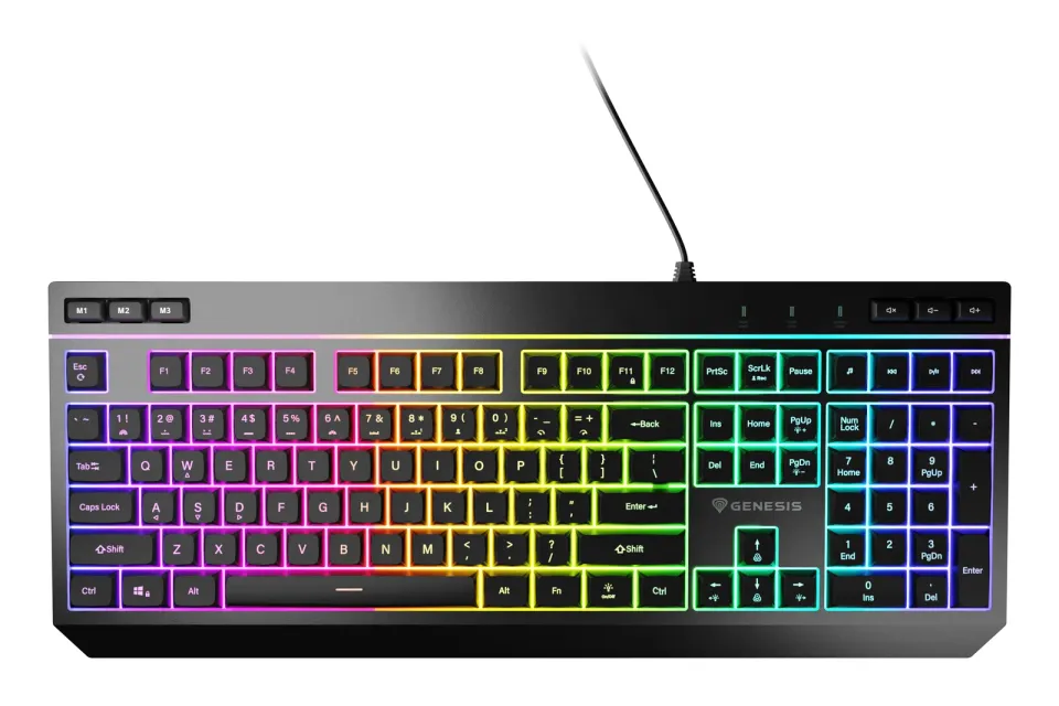 Herní klávesnice Genesis RHOD 530/RGB/Drátové USB-A/US/Černá