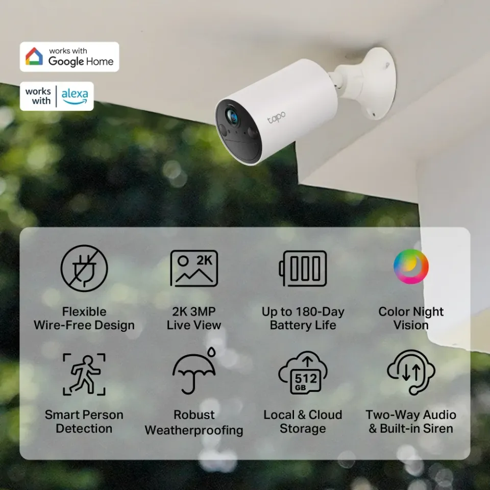 TP-Link Tapo C410 - Venkovní IP kamera na baterii, WiFi, 3MP (2304 × 1296 px) 12