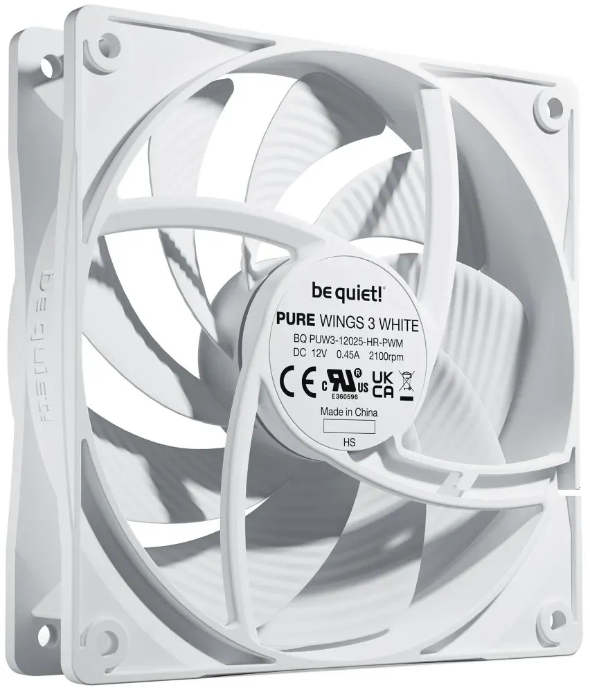 Be quiet! / ventilátor Pure Wings 3 / 120mm / PWM / high-speed / 4-pin / 30,9dBA / bílý