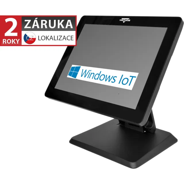 VIRTUOS BPOS BP-1588, 15" LCD LED, 400 cd/m2, J6412, 8GB RAM, 256GB SSD, Win11 IoT, kapacitní, černý