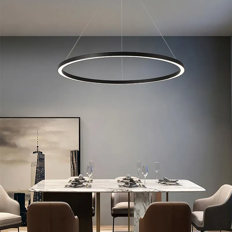 IMMAX NEO FINO SMART závěsné svítidlo 1 kruh, 80cm, 60W, černé, Zigbee 3.0, TUYA