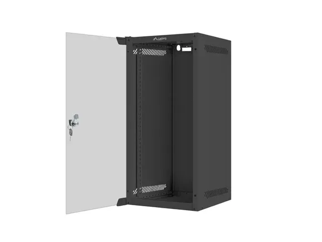 LANBERG RACKOVÁ SKŘÍŇ 10" NÁSTĚNNÁ 12U/280X310 (FLAT PACK) S PROSKLENÝMI DVEŘMI ČERNÁ