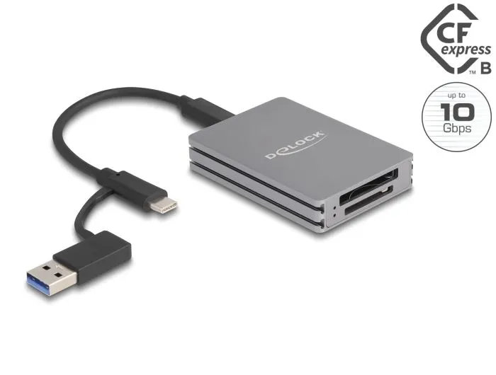 Delock USB Type-C čtečka karet pro paměťové karty SD a CFexpress typu B