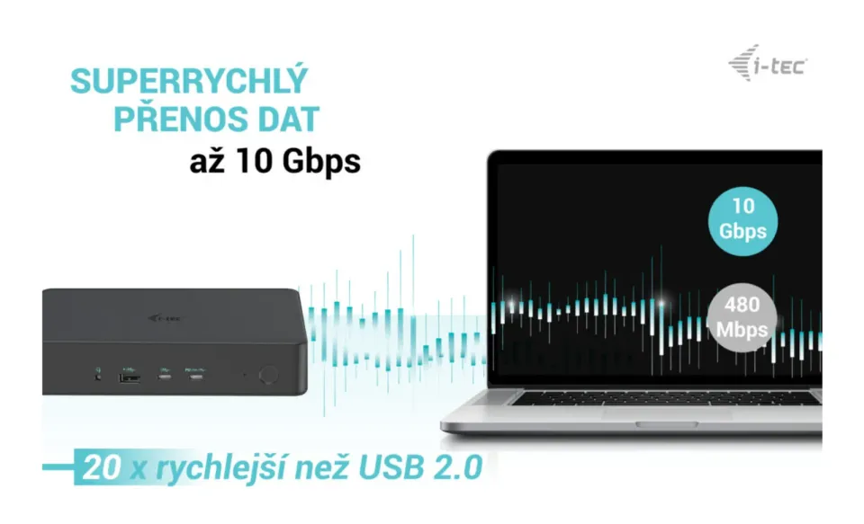 i-tec USB 3.0/USB-C/Thunderbolt 3 Professional Dual 4K Display Dock.st. Gen2, PD 100W