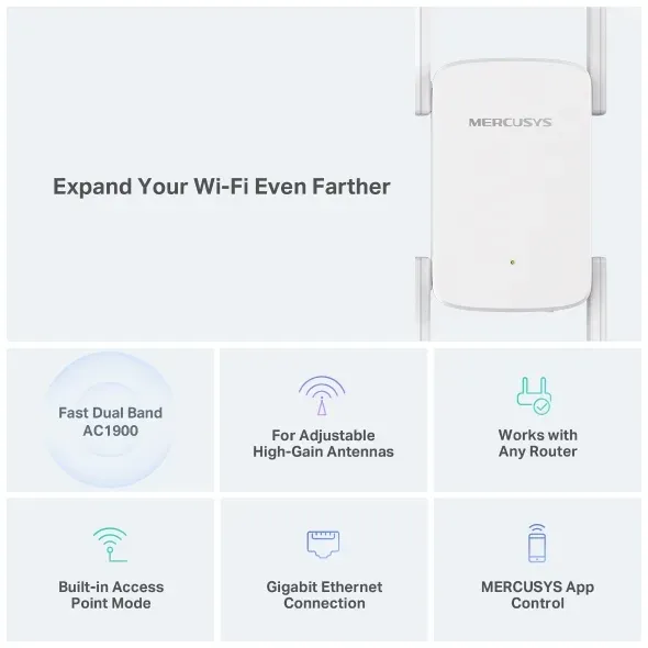 MERCUSYS ME50G - AC1900 Wi-Fi opakovač signálu 1x GLAN