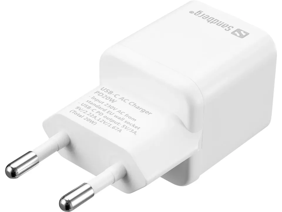 Sandberg USB-C AC Charger PD20W, bílá