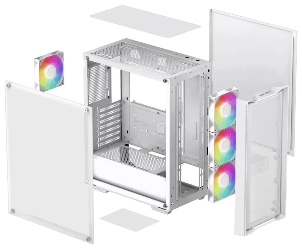 DEEPCOOL skříň CC560 MESH V2 / ATX / 4x120 mm fan ARGB / USB 3.0 / USB 2.0 / mesh panel / bílá