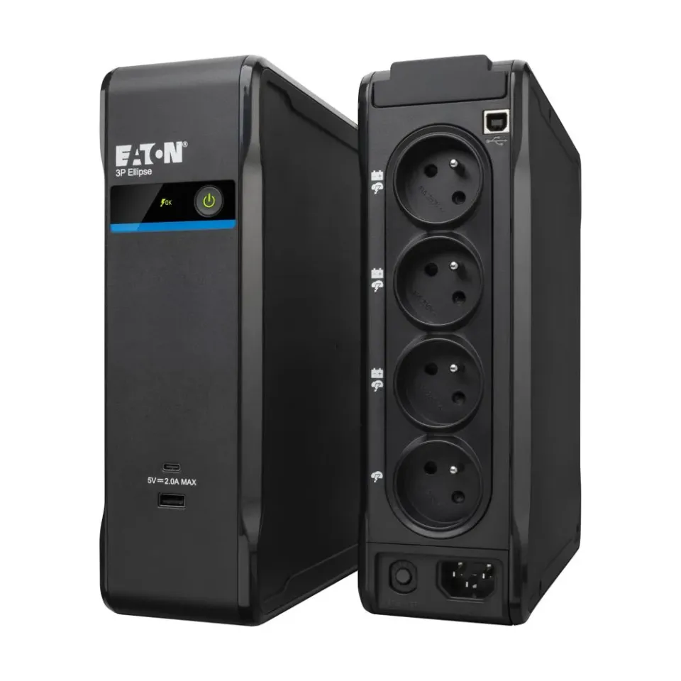 Eaton 3P Ellipse UPS USB FR, 900VA, 540W, Vstup: C14, Výstupy: (3) Typ E, (1) Pouze přepěťová ochrana Typ E, USB nabíj
