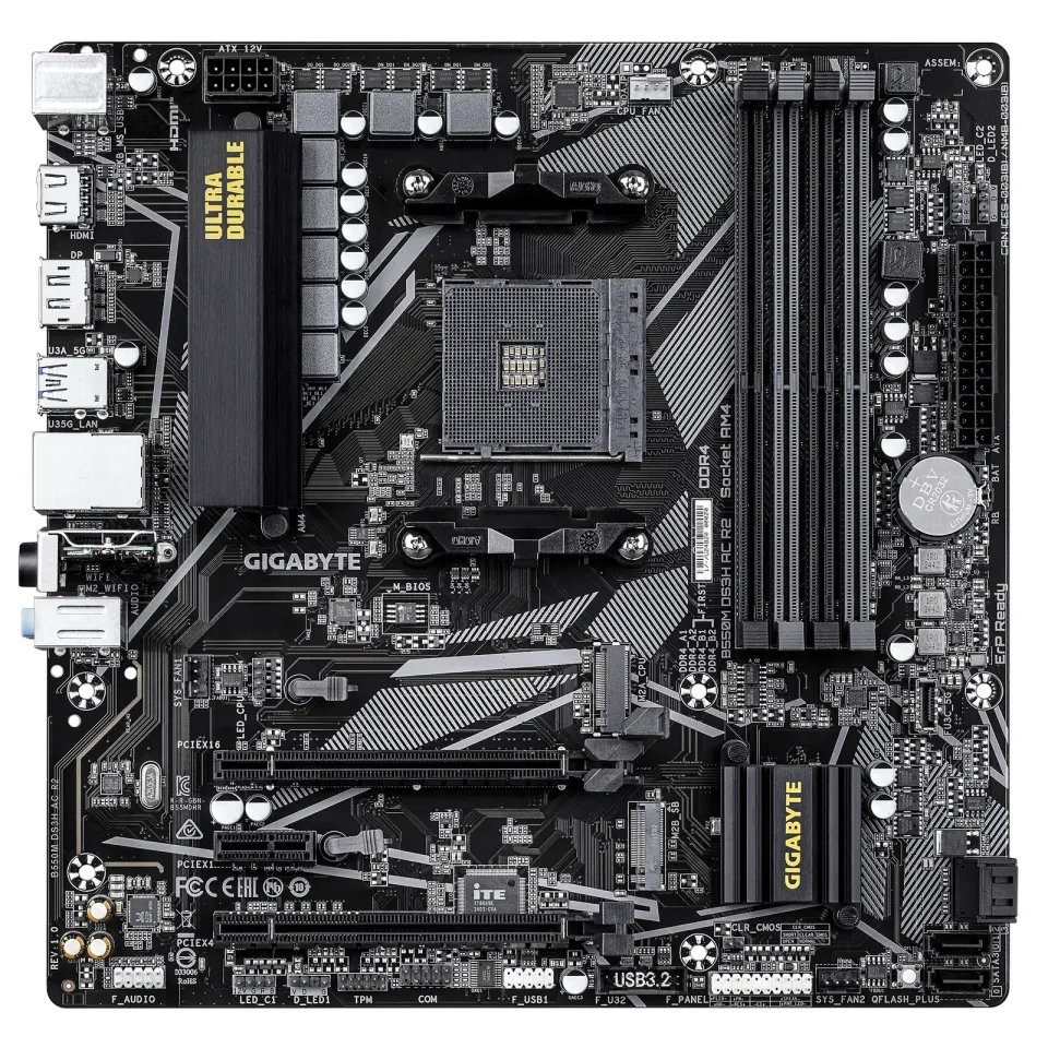 GIGABYTE MB Sc AM4 B550M DS3H AC R2, AMD B550, 4xDDR5, DP, HDMI, mATX