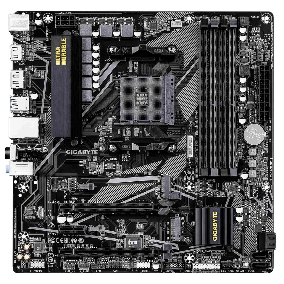 GIGABYTE MB Sc AM4 B550M DS3H AC R2, AMD B550, 4xDDR5, DP, HDMI, mATX