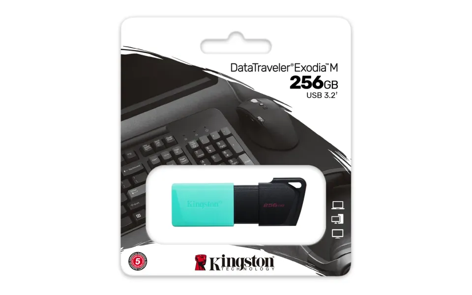 KINGSTON 256GB DataTraveler Exodia M 256 GB USB 3.2 1. generace (černá + tyrkyso