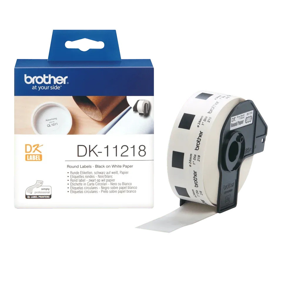Brother - DK 11218 (papírové / kulaté, průměr 24 mm - 1000 ks)