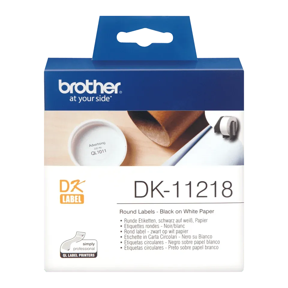 Brother - DK 11218 (papírové / kulaté, průměr 24 mm - 1000 ks)