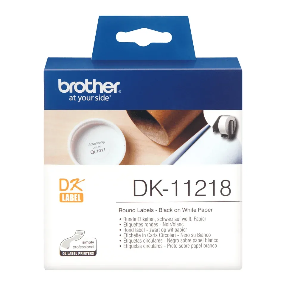 Brother - DK 11218 (papírové / kulaté, průměr 24 mm - 1000 ks)