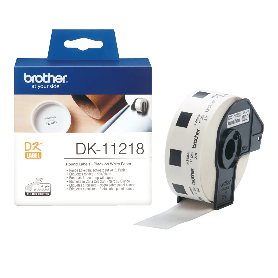Brother - DK 11218 (papírové / kulaté, průměr 24 mm - 1000 ks)