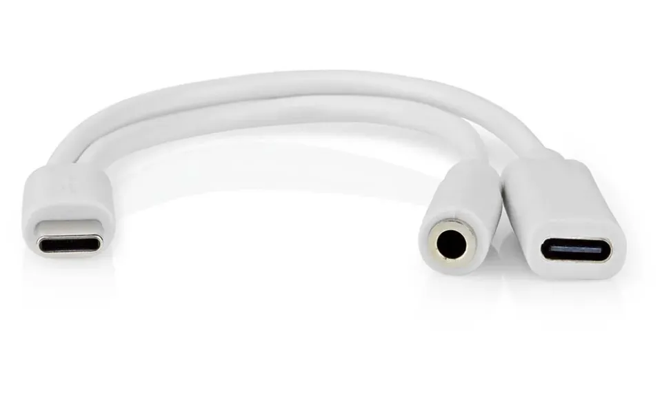 Nedis CCGB64922WT01 - USB-C Adaptér| | USB-C Zástrčka | USB-C Zásuvka / 3,5 mm Z