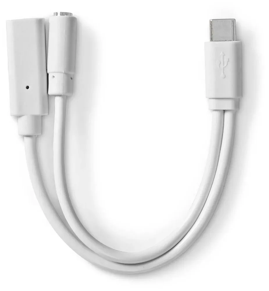 Nedis CCGB64922WT01 - USB-C Adaptér| | USB-C Zástrčka | USB-C Zásuvka / 3,5 mm Z