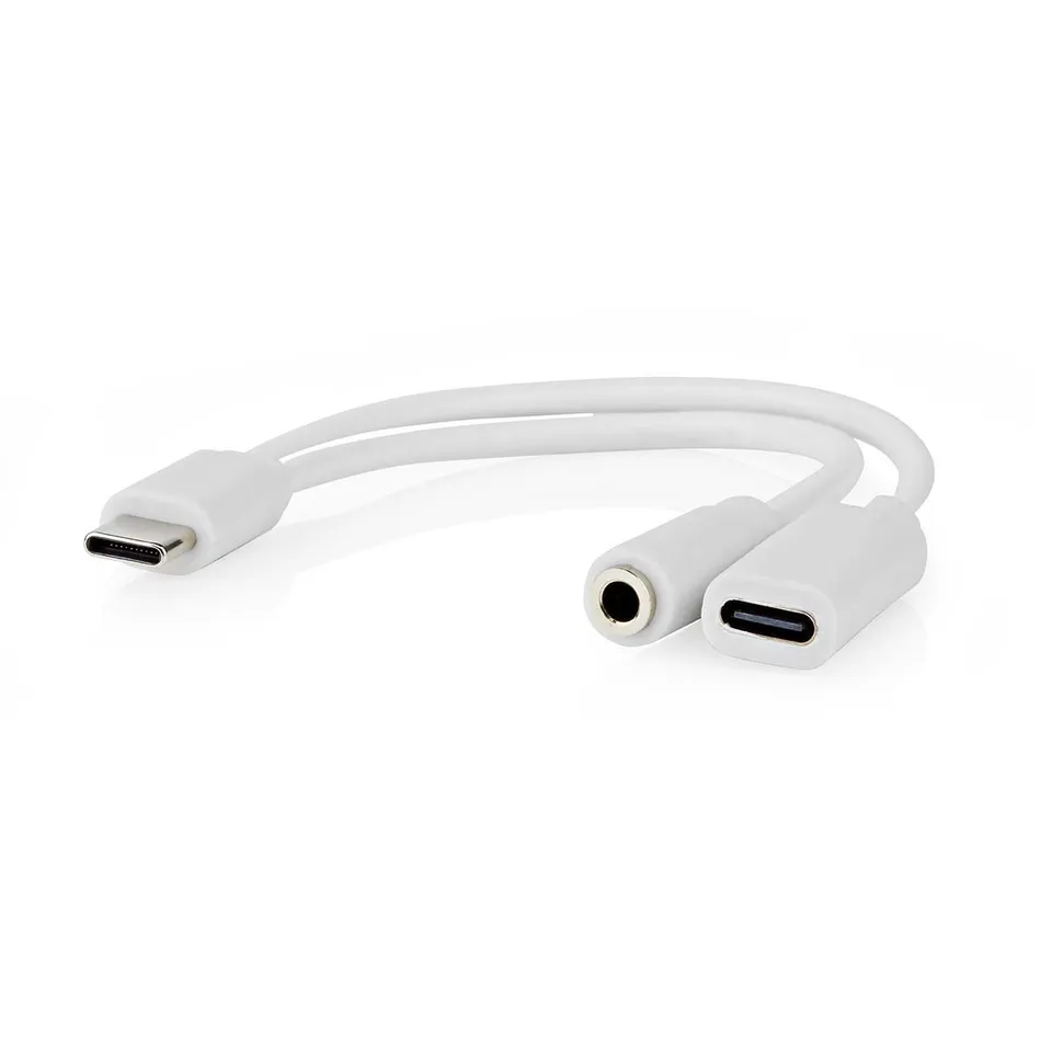 Nedis CCGB64922WT01 - USB-C Adaptér| | USB-C Zástrčka | USB-C Zásuvka / 3,5 mm Z