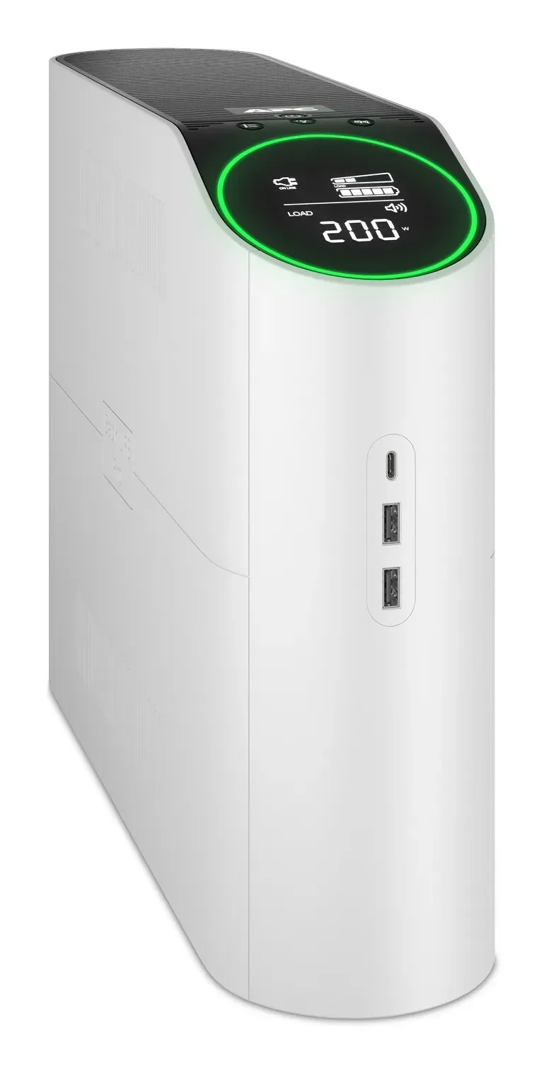 APC Back-UPS Pro Gaming 2200VA, 6 Outlets, AVR, LCD Interface (1320W), 4x Schuko, 2x IEC C13, bílá (Arctic)
