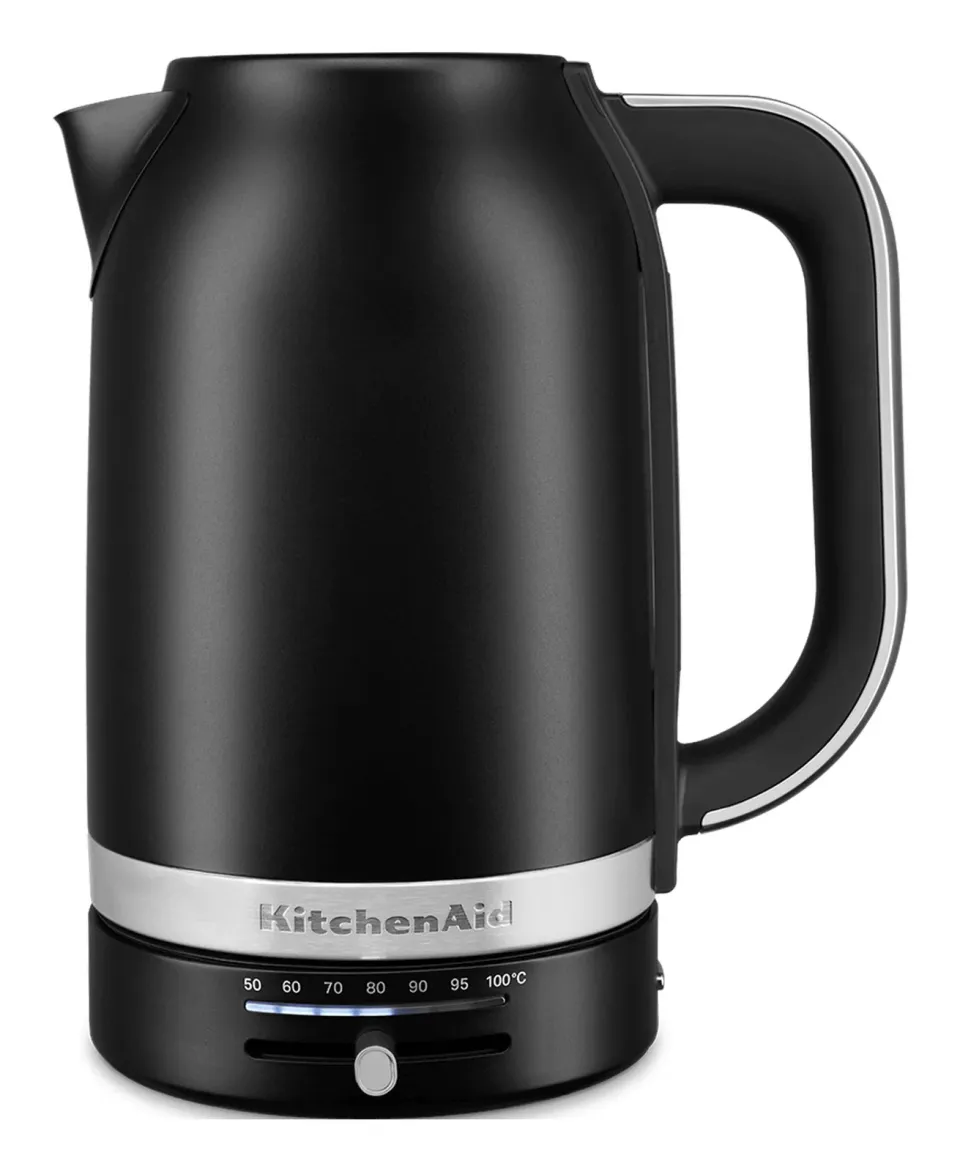 KitchenAid 5KEK1701EBM rychlovarná konvice matně černá, 1,7 l, 2400 W, regulace teploty 50-100 °C, Keep Warm, nerezová