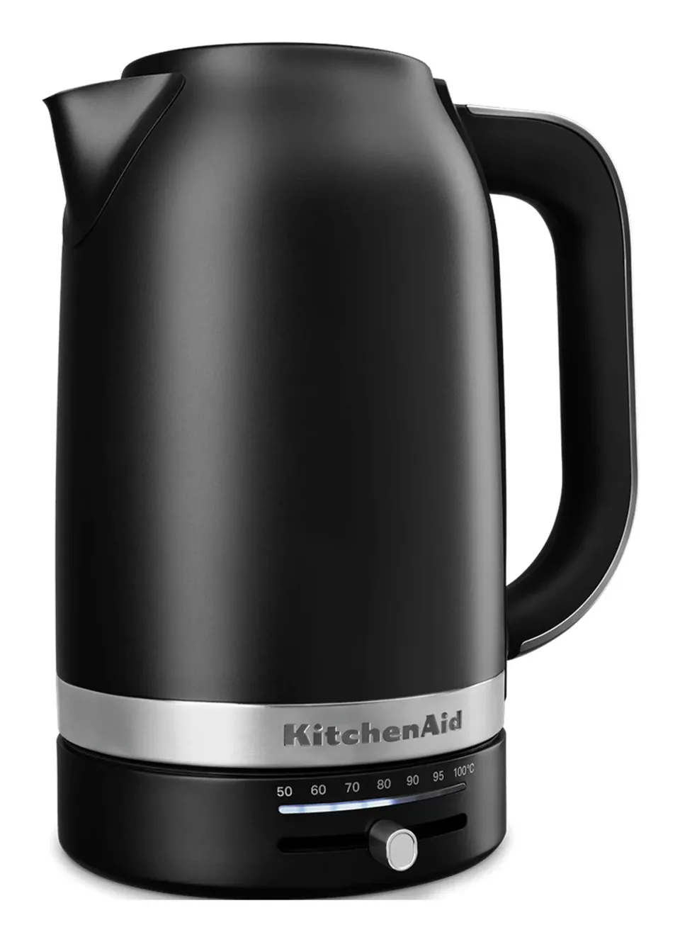 KitchenAid 5KEK1701EBM rychlovarná konvice matně černá, 1,7 l, 2400 W, regulace teploty 50-100 °C, Keep Warm, nerezová