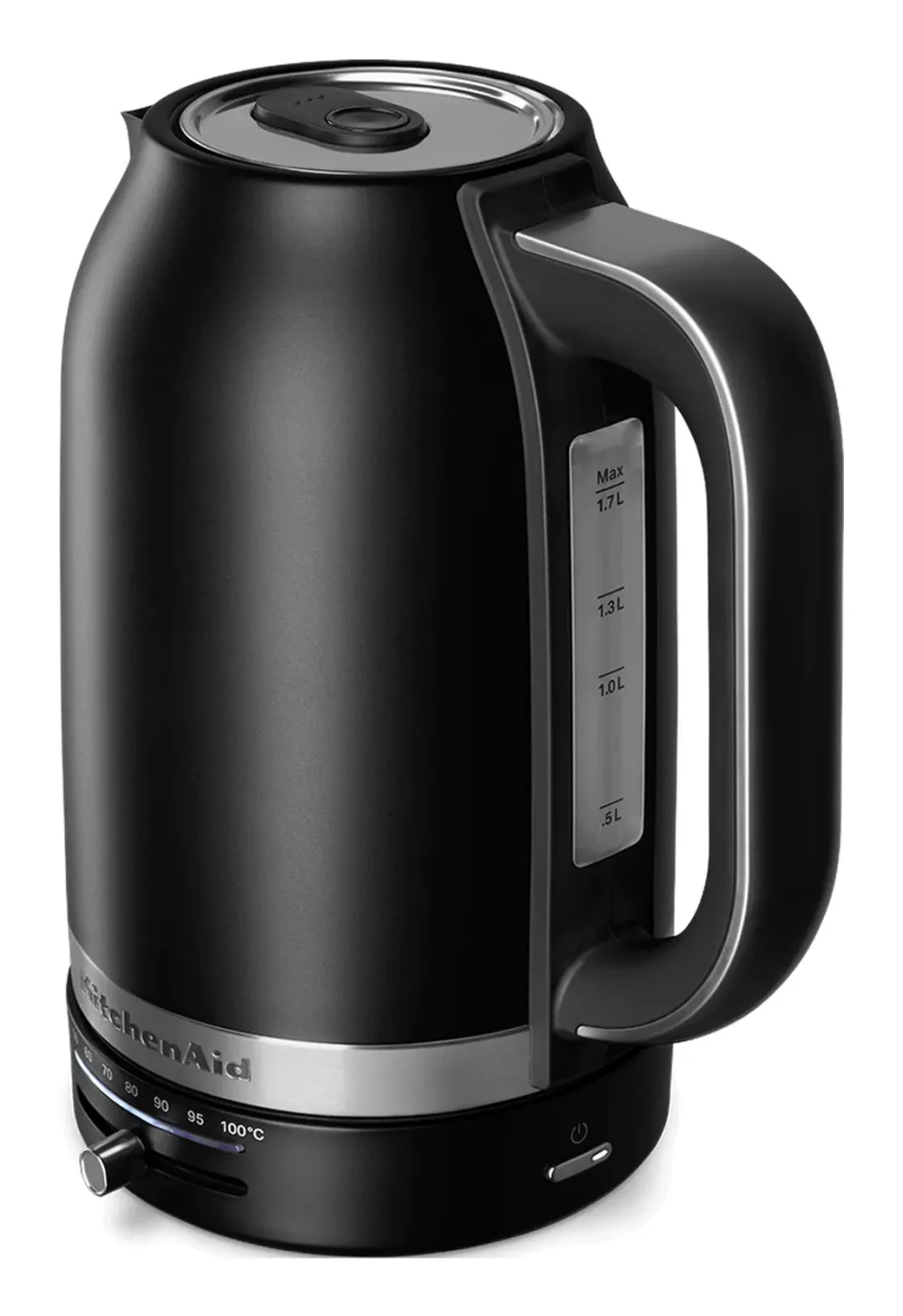 KitchenAid 5KEK1701EBM rychlovarná konvice matně černá, 1,7 l, 2400 W, regulace teploty 50-100 °C, Keep Warm, nerezová