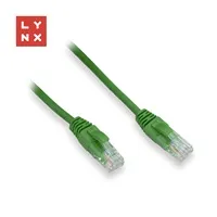 LYNX UTP patch kabel Cat5e, PVC, CCA, 0,3m, zelený (balení obsahuje 10ks)